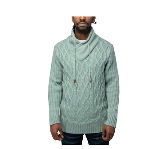 Mens Xray Jeans Green Cable Knit Shawl Neck Sherpa‎ Lined Sweater 3XL